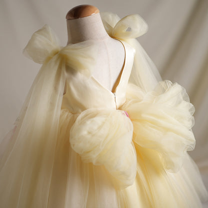 Girls' Applique Dress Children Bow Children's Mesh Sleeveless Premium Tulle Tutu Super Fairy