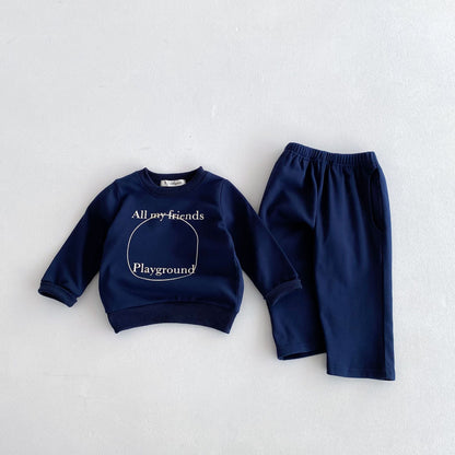 Children Straight-leg Trousers Two-piece Suit
