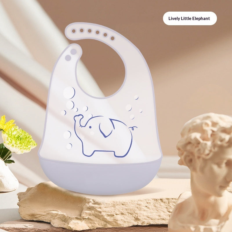 Bavette bébé en silicone alimentaire, imperméable et antitache