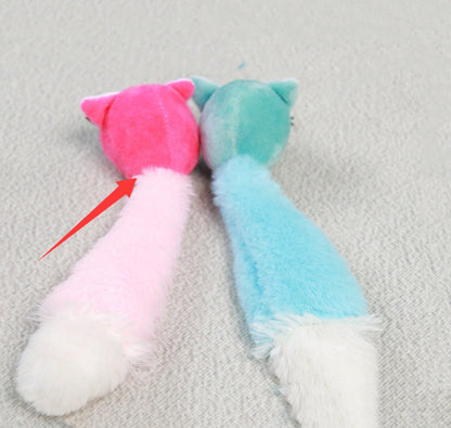 Colorful Long Tail Plush Mouse Self-Hi Nibbling Cat Does Not Hurt Nails Puzzle Cat Toy