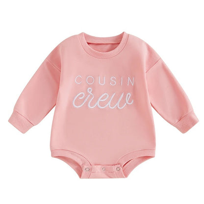 Embroidered Letters Long-sleeve Jumpsuit