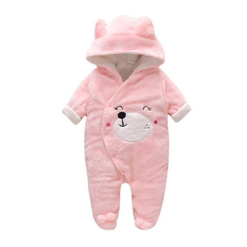 Cartoon Bear Velvet Romper Thickened Jumpsuit Romper Korean Trend Version