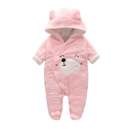 Cartoon Bear Velvet Romper Thickened Jumpsuit Romper Korean Trend Version