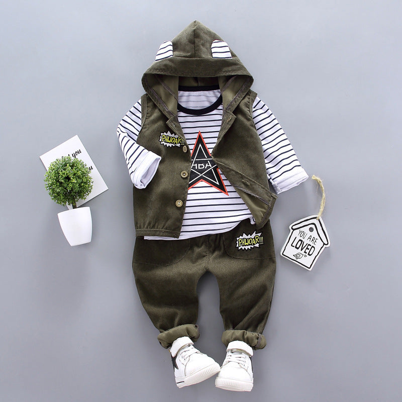 Ropa para niños Trajes para niños Trajes de tres piezas de otoño para niños