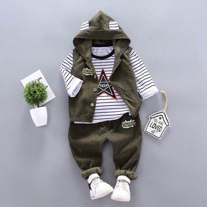 Ropa para niños Trajes para niños Trajes de tres piezas de otoño para niños