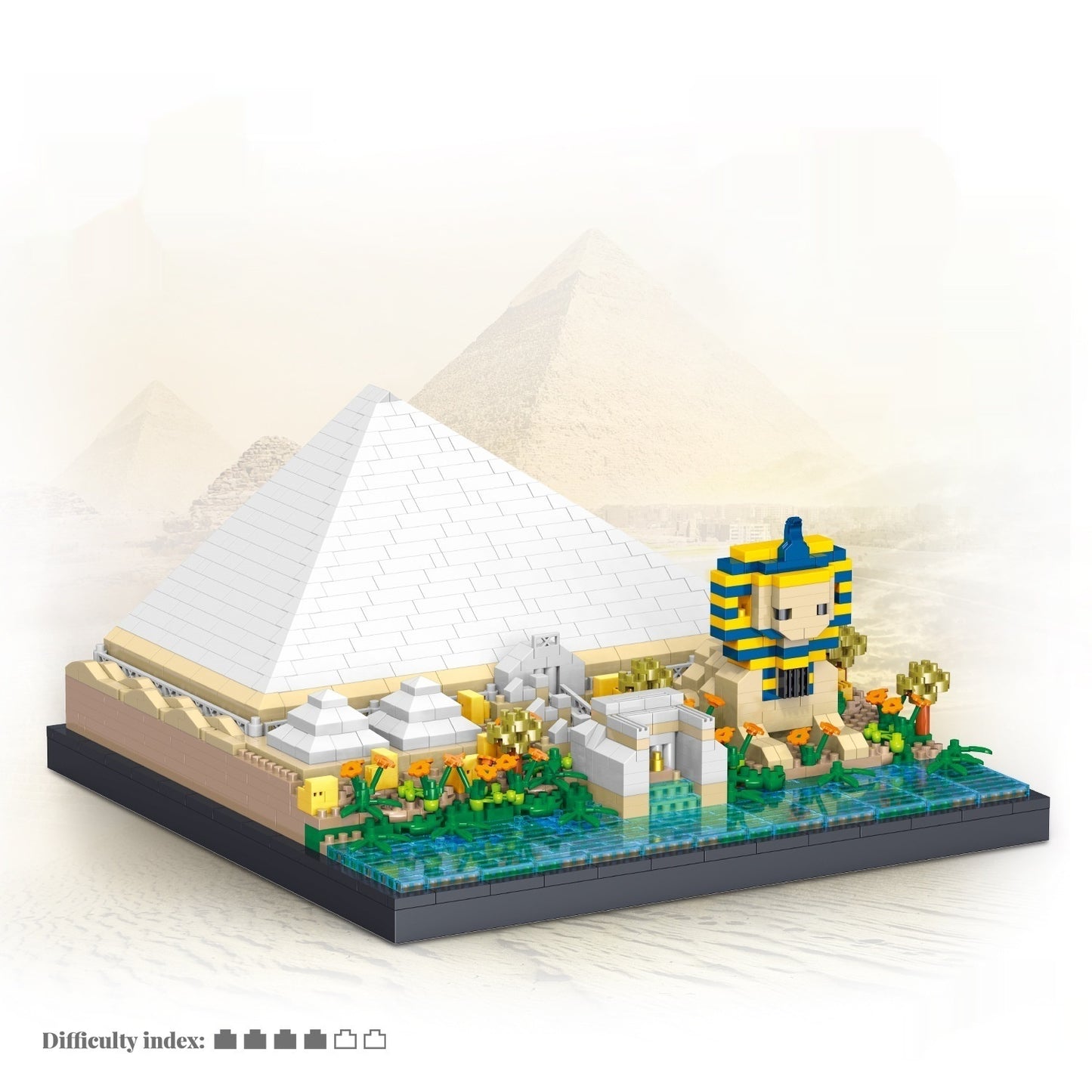 Pyramid Ancient Architecture Model Micro Diamond Particle Building Blocks High Difficulty Assembly