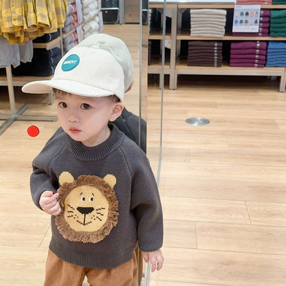 Boys' Korean Style Western Style Pullover Sweater