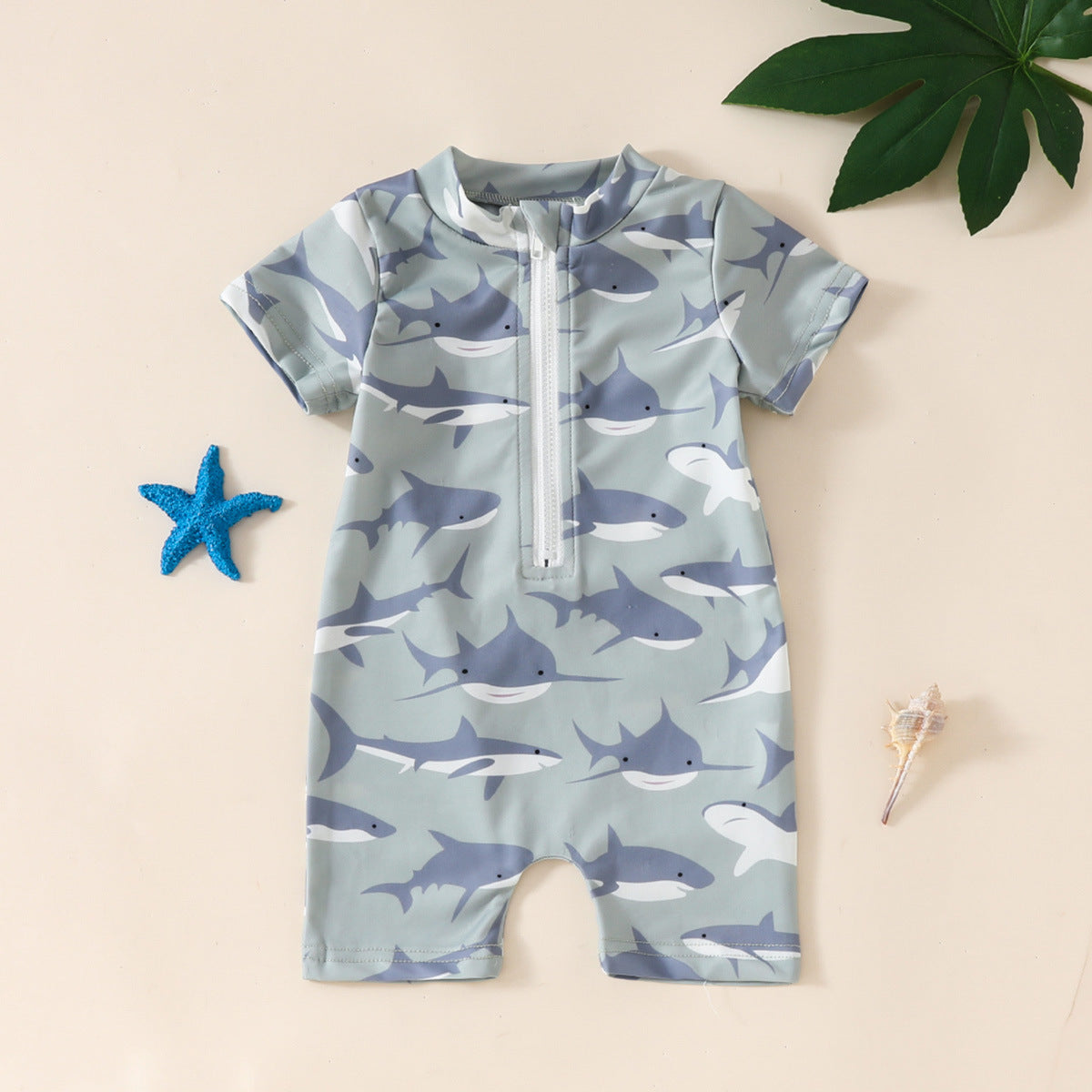 Boys' Infant Summer Swimsuit Printed Jumpsuit