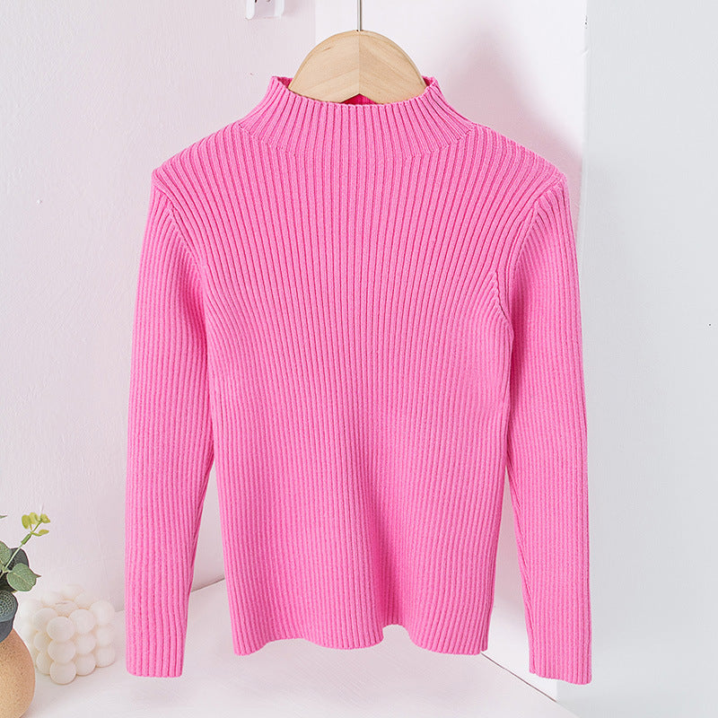 Suéter de cuello alto para niños, prenda de punto superior