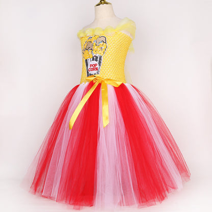 Popcorn Girl's Mesh Princess Pettiskirt Long