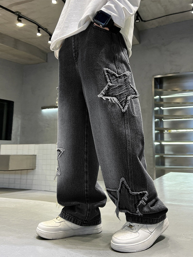 New Big Children Wide-leg Pentagram Jeans