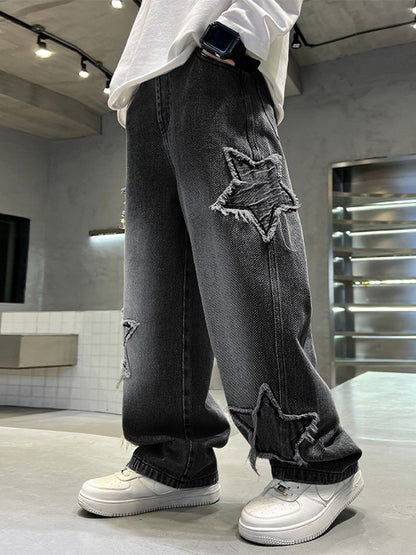 New Big Children Wide-leg Pentagram Jeans
