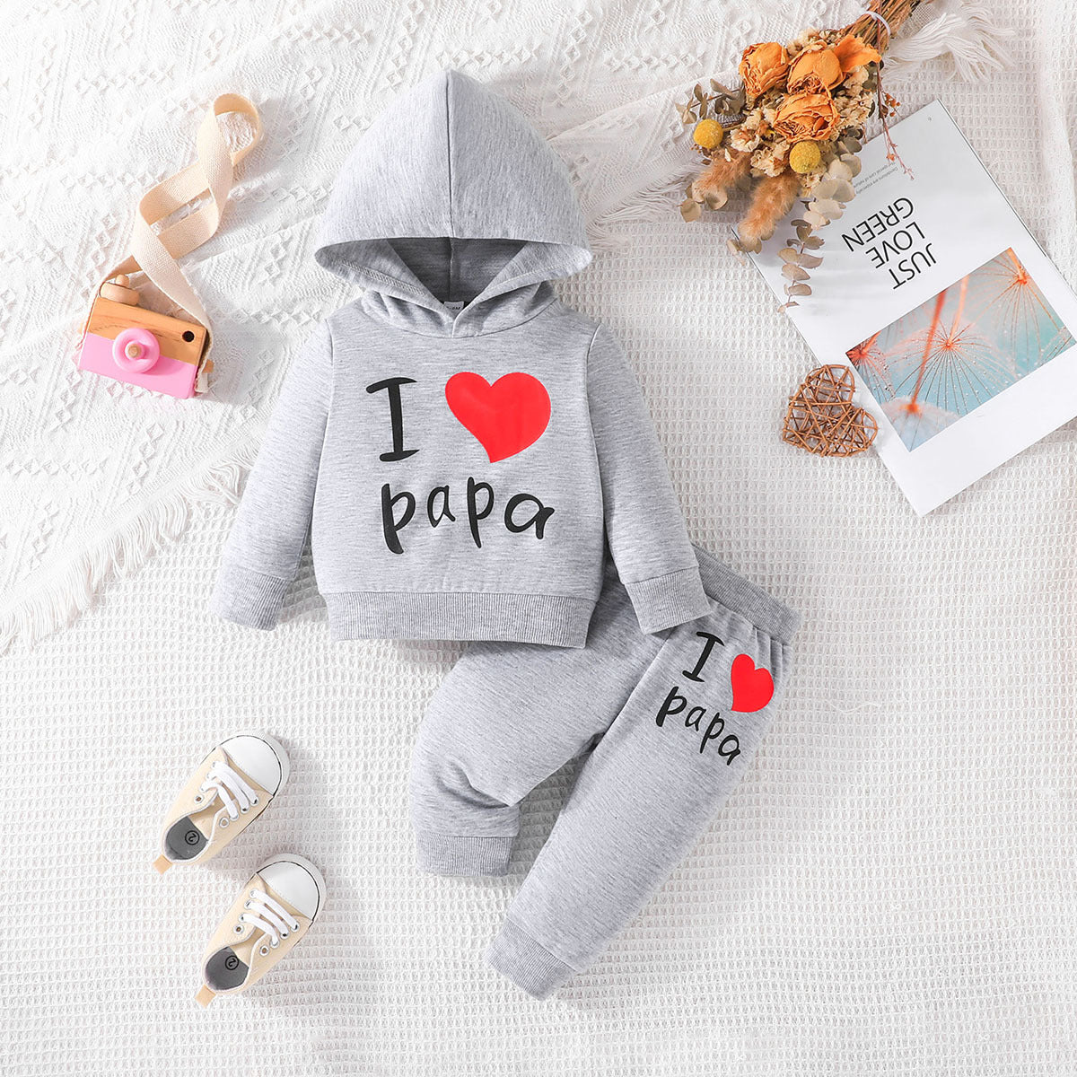 Hooded Printed Sweater Trousers Suit Casual All-matching