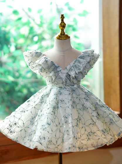 New Floral Princess Dress For Flower Girlssimple And Adorable For Kids Birthdays