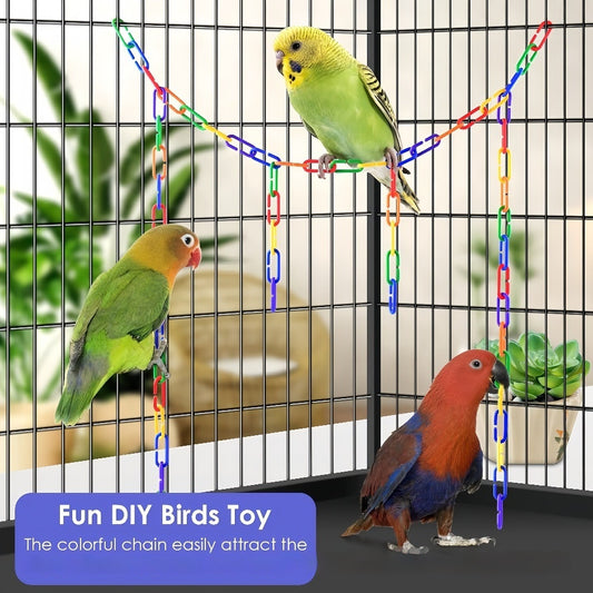 Jouet pour perroquet Fournitures pour oiseaux Chaîne en plastique en forme de C