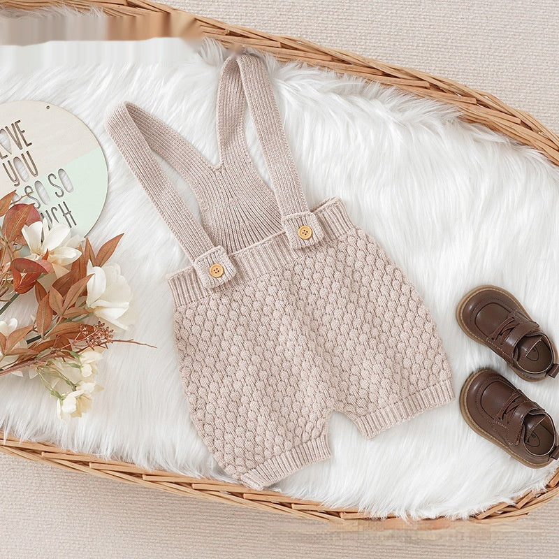 New Integrated Infant Solid Color Suspenders