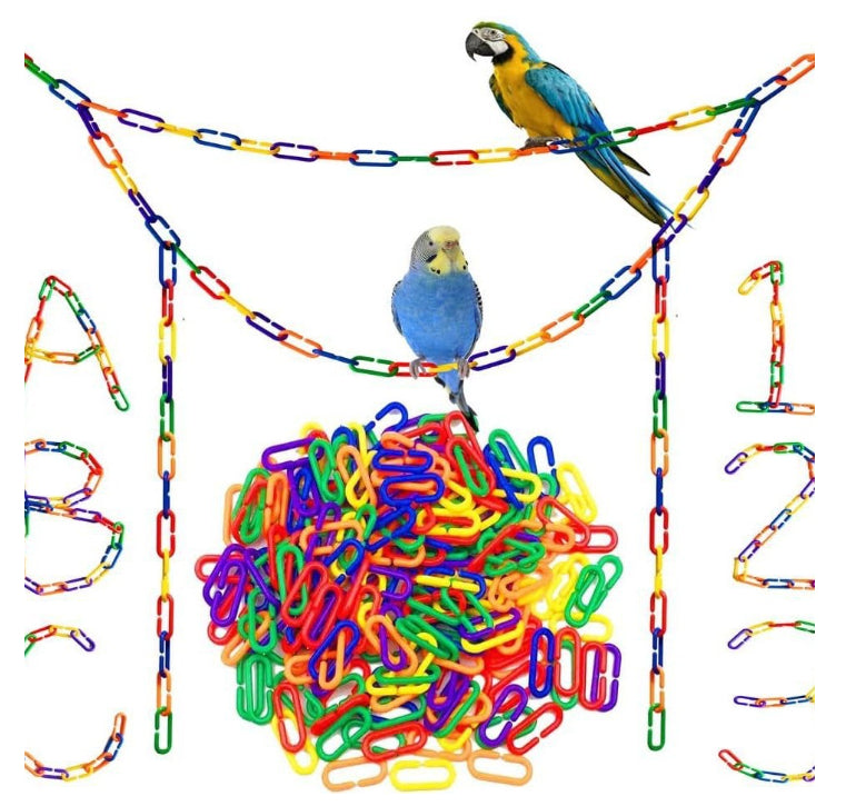 Jouet pour perroquet Fournitures pour oiseaux Chaîne en plastique en forme de C