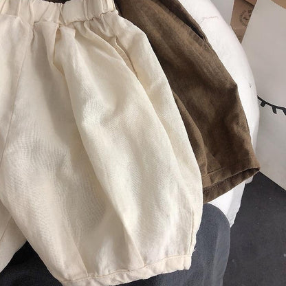 Children's Solid Color Cotton Linen Pants