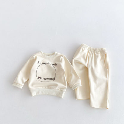 Children Straight-leg Trousers Two-piece Suit