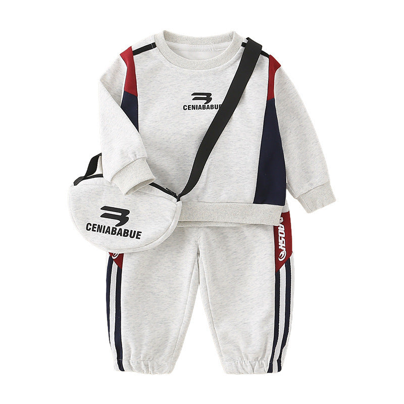 Traje de algodón para niños, ropa informal y cómoda de otoño.