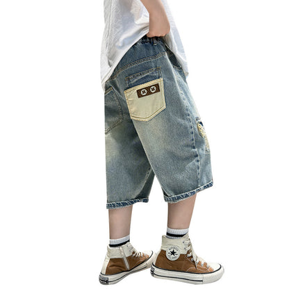 Boy Summer Clothing Shorts Thin Denim