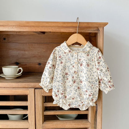Baby Girl Cotton Print Romper Triangle Jumpsuit