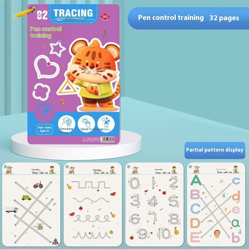 Children's Pen Control Training Copybook Stroke Drawing Point Line Picture Book Potential Development Cards