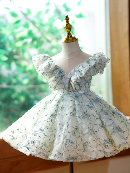 New Floral Princess Dress For Flower Girlssimple And Adorable For Kids Birthdays