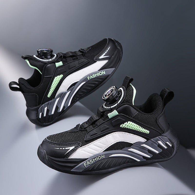 New Autumn Non-Slip Soft-Soled Running Sneakers With Rotating Buckles For Older And Teenage Kids