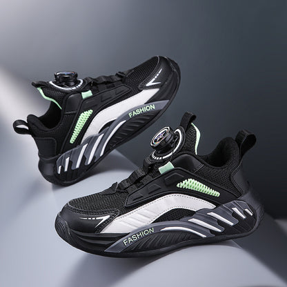 New Autumn Non-Slip Soft-Soled Running Sneakers With Rotating Buckles For Older And Teenage Kids
