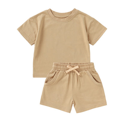 Children's Short Sleeve Baby Organic Cotton Shorts Suit
