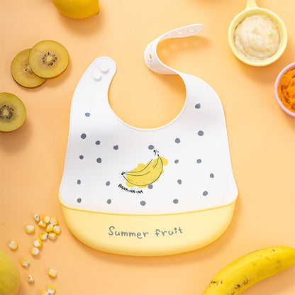 Bavette bébé en silicone alimentaire, imperméable et antitache