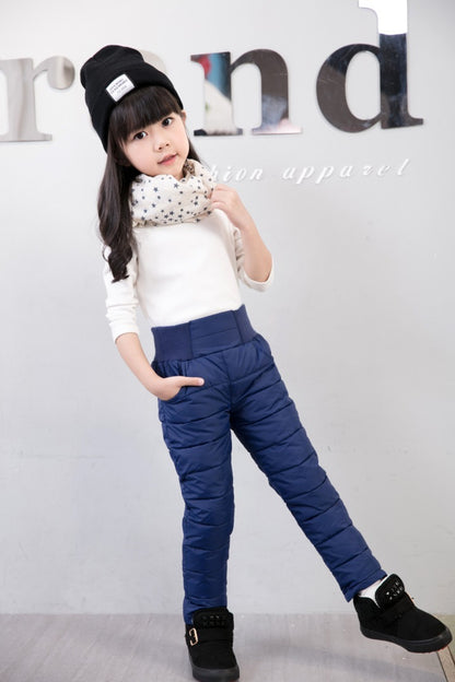 Children's High-waisted Warm Cotton Trousers