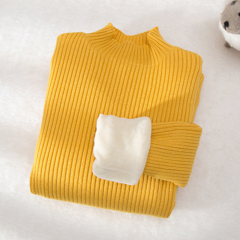 Suéter de cuello alto para niños, prenda de punto superior