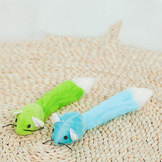 Colorful Long Tail Plush Mouse Self-Hi Nibbling Cat Does Not Hurt Nails Puzzle Cat Toy