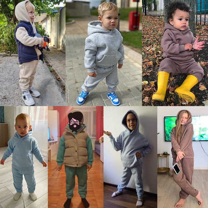 Children's New Winter Fleece Sweater Set
