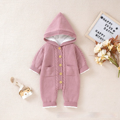 Baby Winter Thickened Knitting Jumpsuit Romper