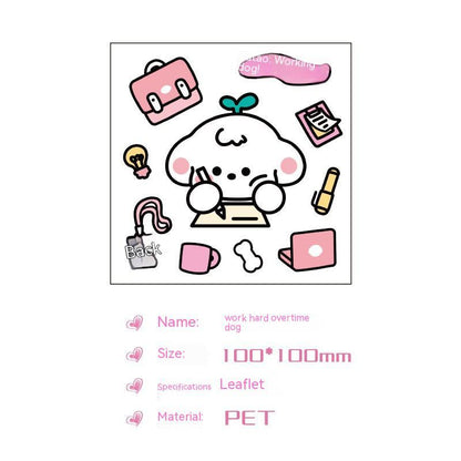 Cute Bear Clear Water Cup Stickers Children's Cartoon Korean Journal Material Mobile Phone Cup Decoration