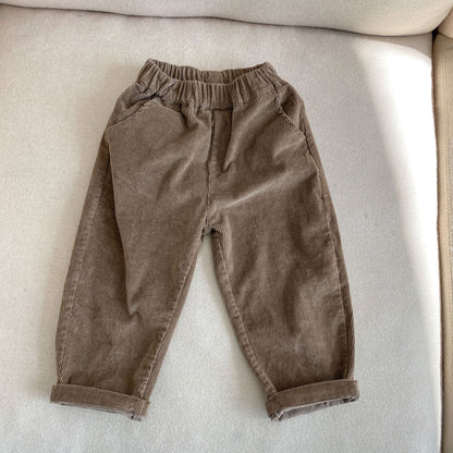 Children's Fashionable Elastic Corduroy Pants