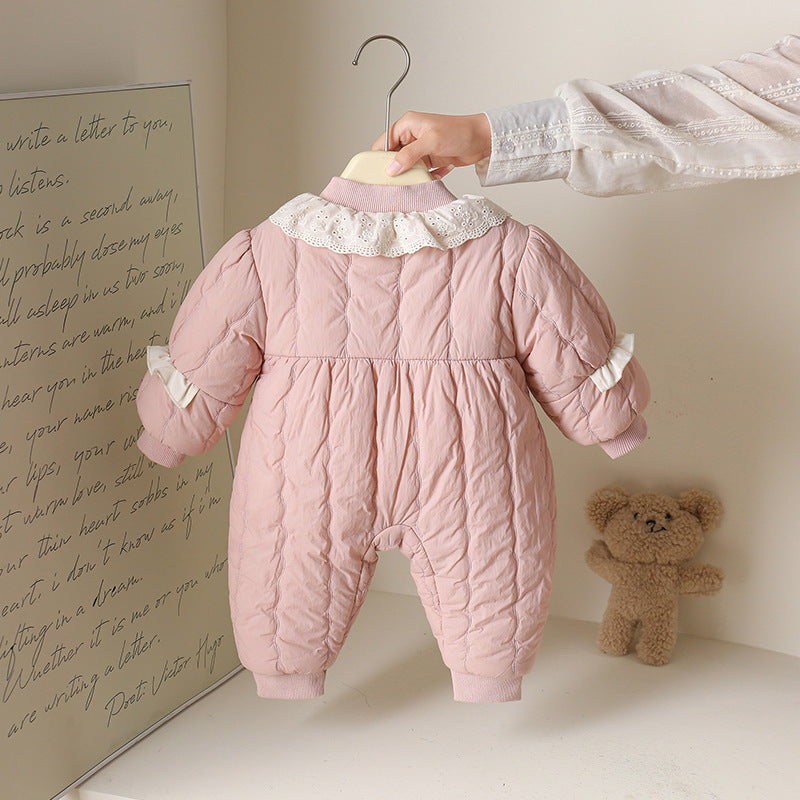 Baby Girl Autumn And Winter New Cute Princess Thin Cotton Romper Girl Romper Outwear