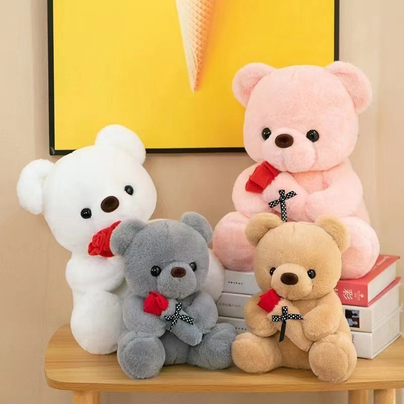 Cute Rose Little Bear Doll Huggy Bear Doll Women's Plush Toy