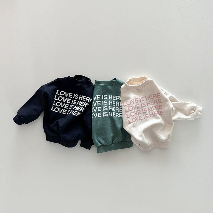 Back Letter Printed Crew Neck Sweatshirt